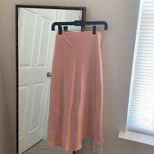 Pink mid-length skirt
